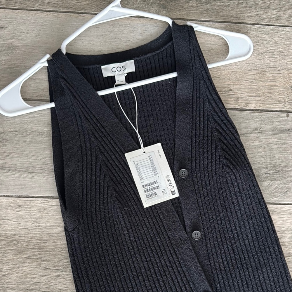 NWT COS Black Ribbed Women's Vest Dress